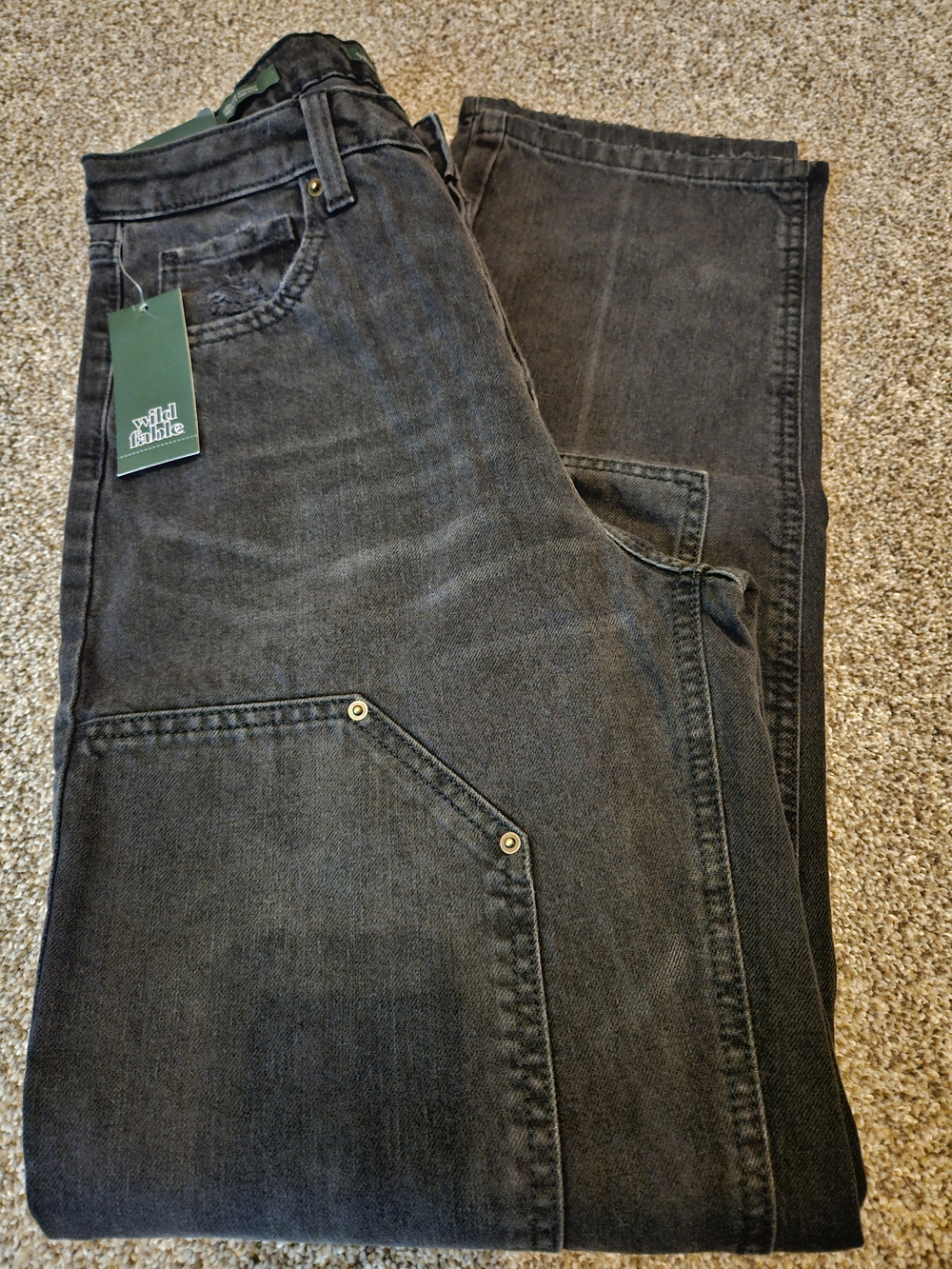 Woman's Washed Black Carpenter Jeans
